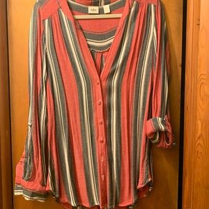 Striped button up